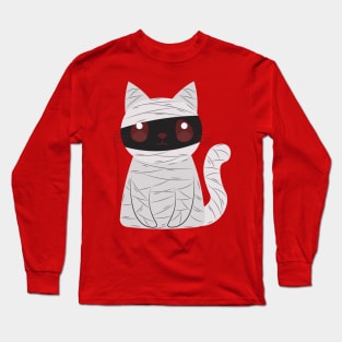 Halloween Cat Mummy Long Sleeve T-Shirt